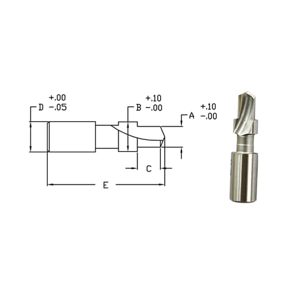 Link 4MM HSS Se 4.36 X 7.54 Drill 7.54 Cbore 6.35 Shank 34.92 Oal 75-L2-521 - main